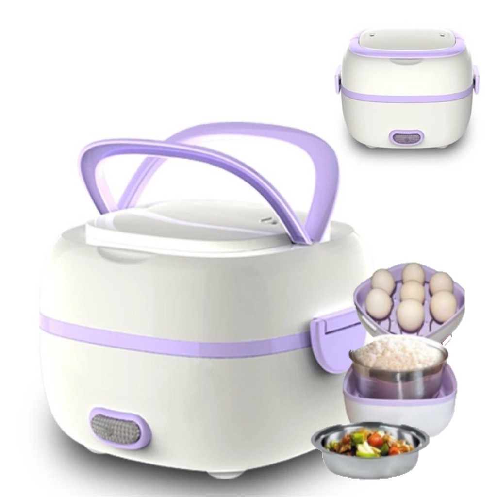 1.5L Electric Lunch Box Portable Rice Cooker Heating Bento Box Double Layer  Liner Food Container Steamer Heat Lunch Box 220V