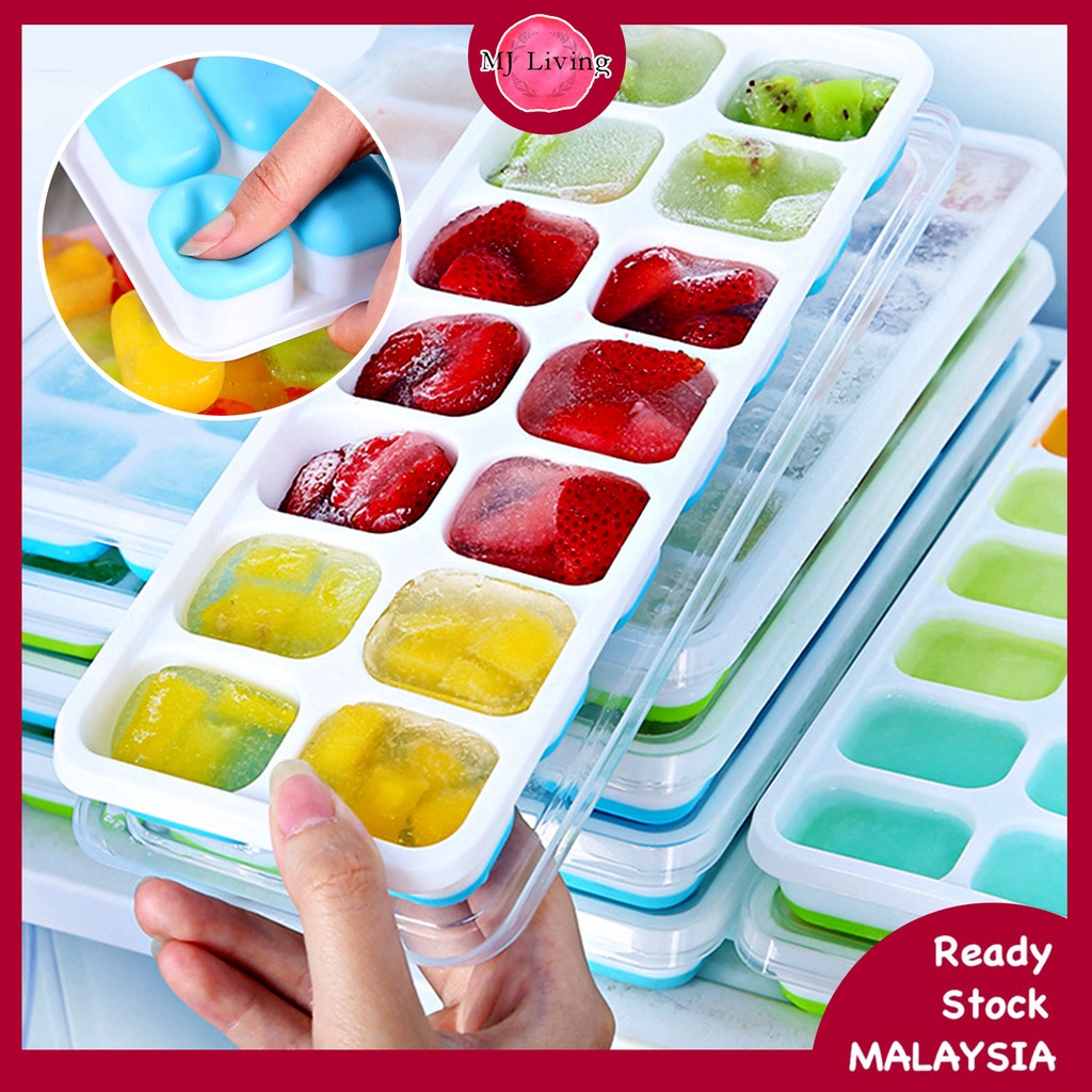 14 Holes Silicone Ice Tray Ice Cube Maker Baby Food Puree Mold ...