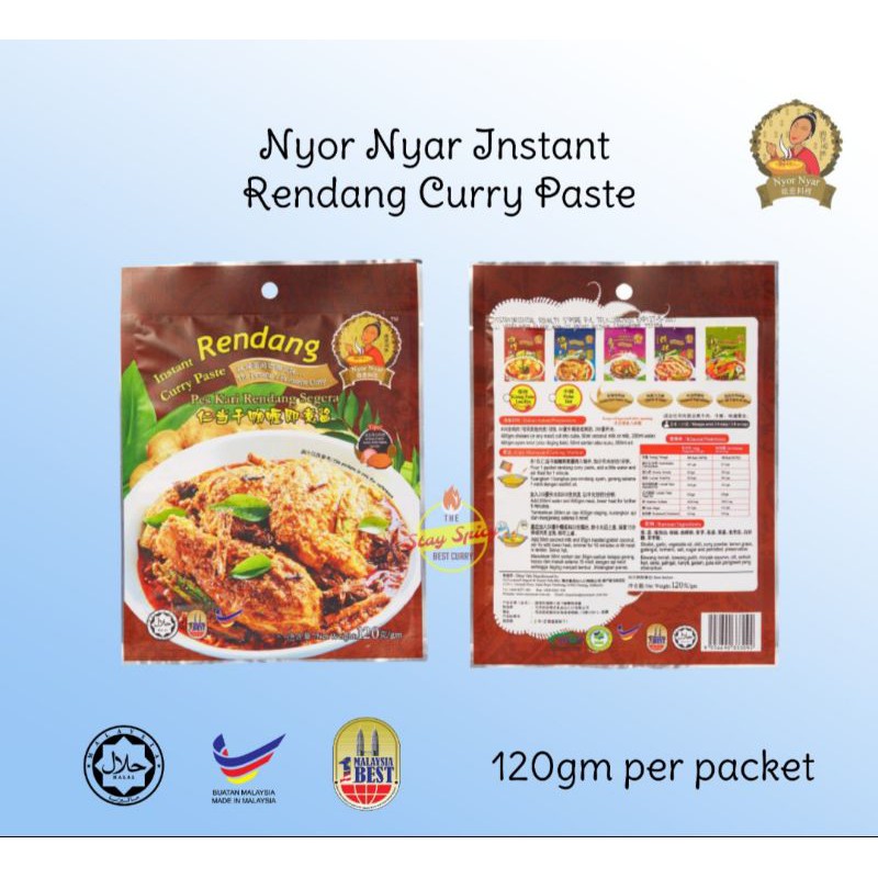 NYOR NYAR Pes Kari Rendang Segera / Instant Rendang Curry Paste 120gm ...