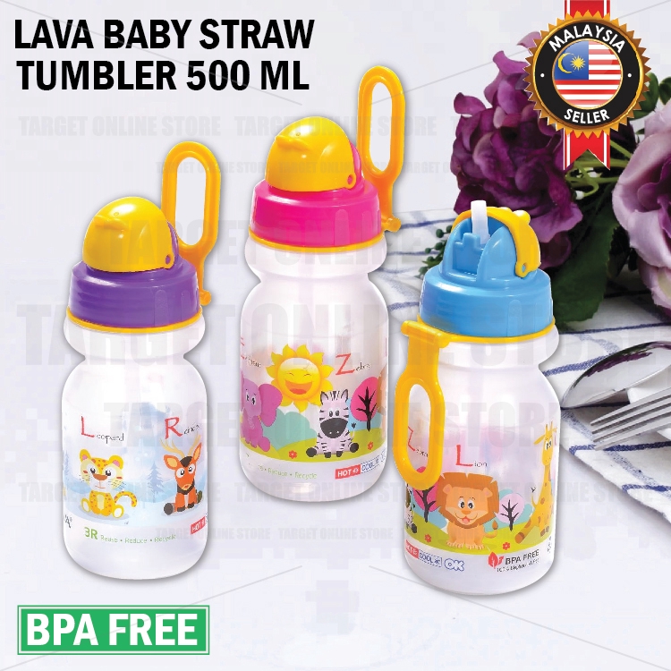 LAVA BB500 Baby Straw Cup Bottle Tumbler 500ML Cartoon Animal BPA FREE ...