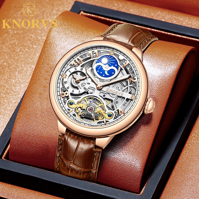 Knorvs karnowis Swiss brand dual time zone fashion luminous mechanical ...