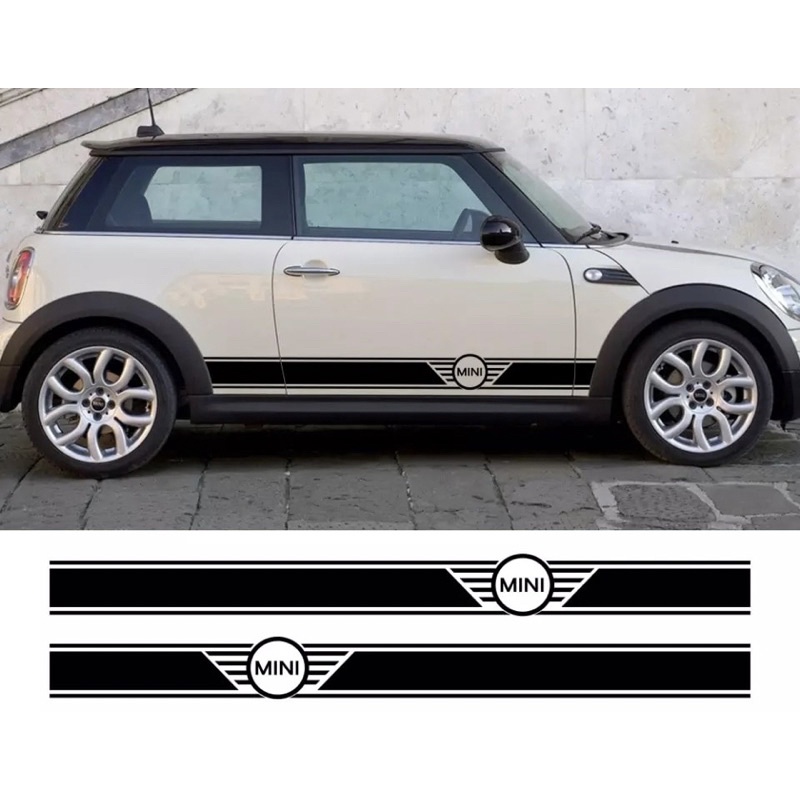 (Ready Stock) S872# 2pcs For Mini Cooper Car Side Body Vinyl Decal ...