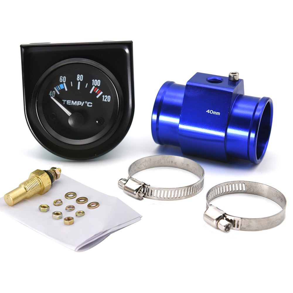 52mm Gauge Car Motor Water Temperature Gauge 40120 C Water Temperature Gauge Adaptor Joint Pipe