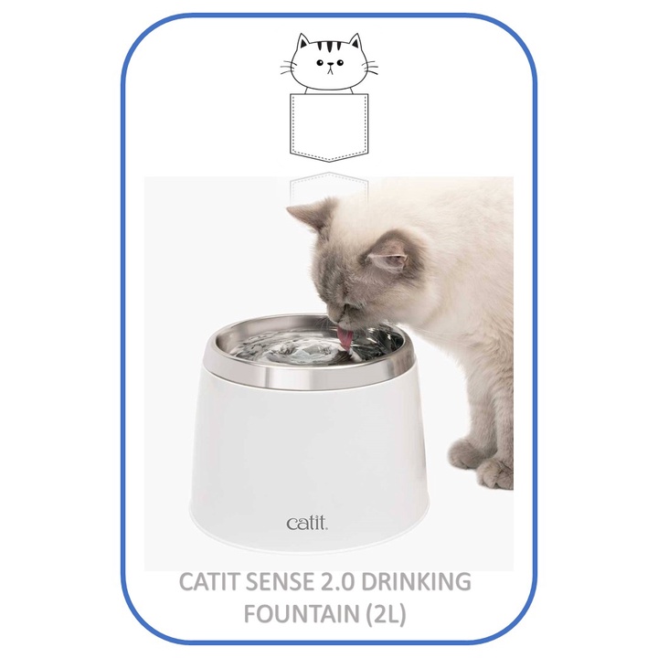 Catit fresh & clear stainless steel 2024 top drinking fountain