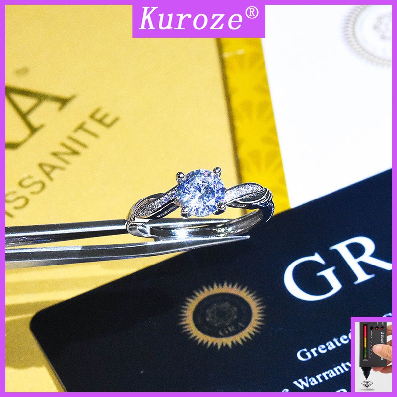 [GRA]D Color Moissanite Ring Pt950 Female | Shopee Malaysia