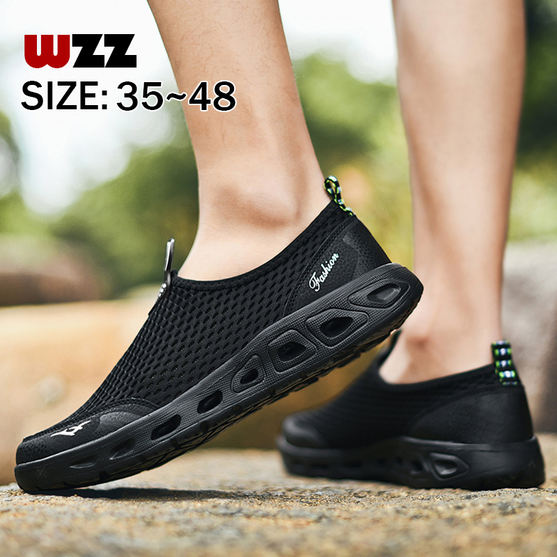 Large size men honeycomb mesh quick drying upstream shoes casual beach shoes on sale