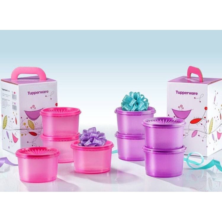 *READY STOCK* TUPPERWARE MINI DECO CANISTER 600ml (1 set of 4) | Shopee ...