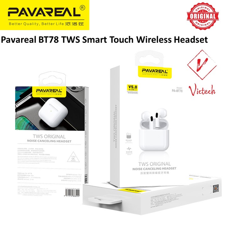 Pavareal BT78 TWS Smart Touch V5.0 Bluetooth Wireless Headset Original ...