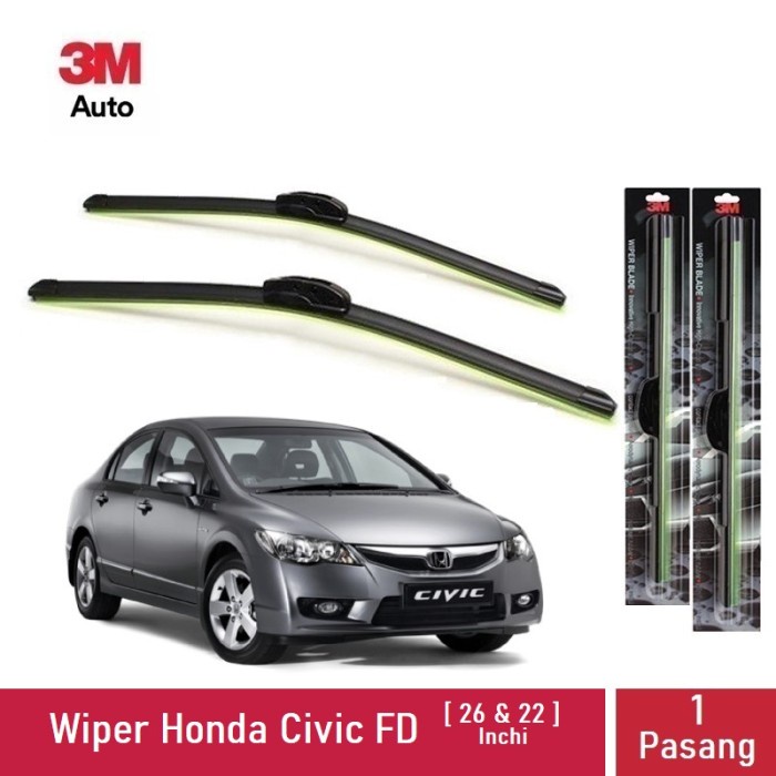 3m Frameless Car Wiper For Honda Civic FD 26 And 22 inch Shopee