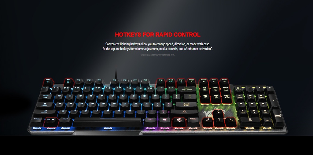 MSI VIGOR GK50 ELITE KAILH BLUE MECHANICAL KEYBOARD | Shopee Malaysia