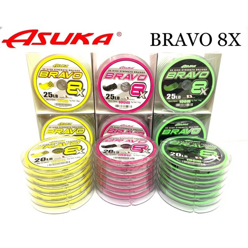 Asuka Bravo 8x Line (100m x 6pc Connected Spool) Fishing Pancing Ready Stock  Malaysia