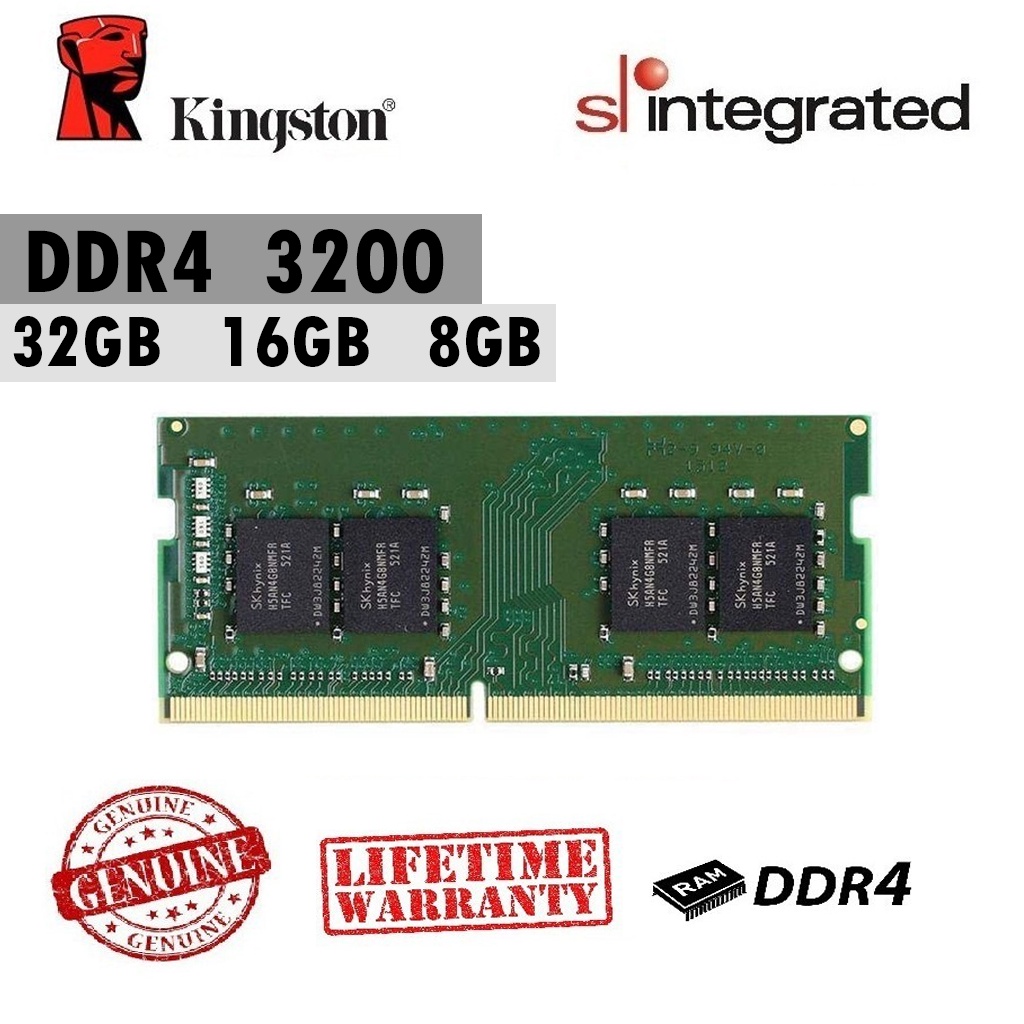 Kingston DDR4 3200MHz 8GB, 16GB, 32GB 1.2v LAPTOP Sodimm Ram | Shopee ...