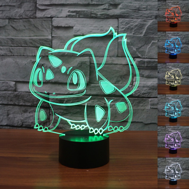 Pokemon Bulbasaur Night Light 7 Colors Gradient Gift for Kids USB