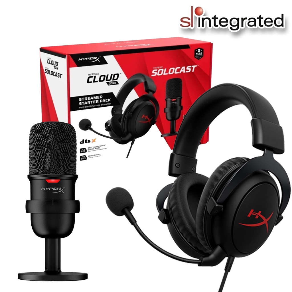 Kit Streamer HyperX Headset Cloud Core Gamer LED, Driver 53mm +