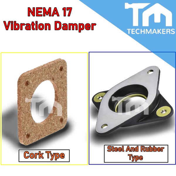 NEMA 17 Vibration Damper (Cork Sheet Gasket/Steel And Rubber Gasket) Nema17 Stepper Motor TechMakers Shock Absorber
