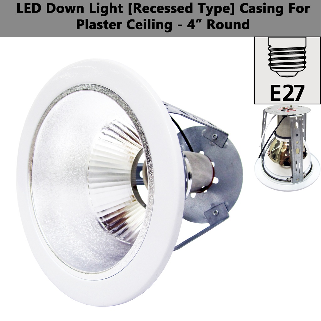 3H Lampu Siling Downlight LED 68(Round)/66(Square) E27 4 Inci/6 Inci ...