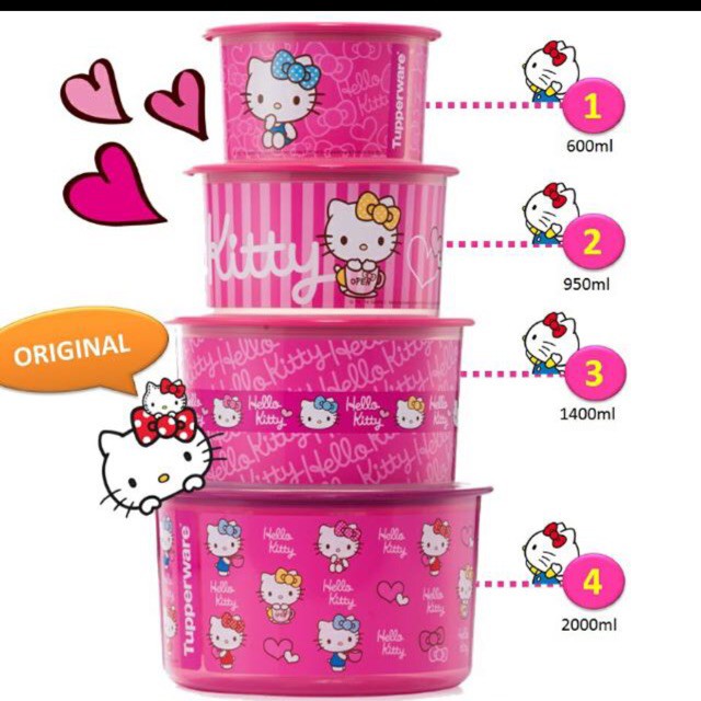 Tupperware Hello Kitty ot & mug set