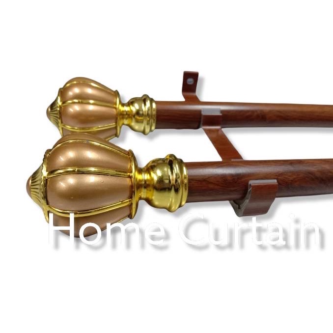 Double Curtain Rod Complete Set Of Rods Rail Accessories | Shopee Malaysia