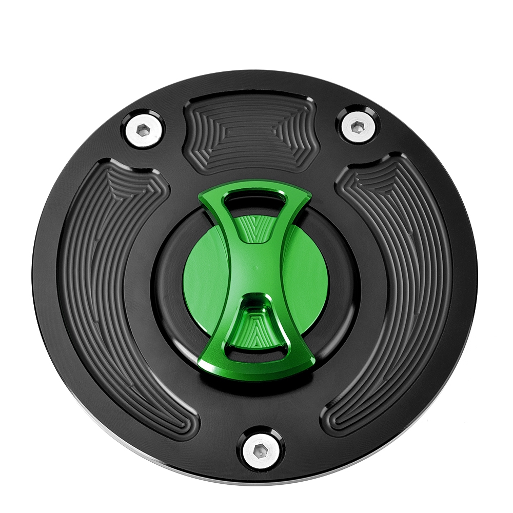 Elfrhino CNC Anodized Aluminum Fuel Gas Cap For Kawasaki Ninja ZX6R/636/9R/10R Z1000 Z750 ZZR600, Black - View #2
