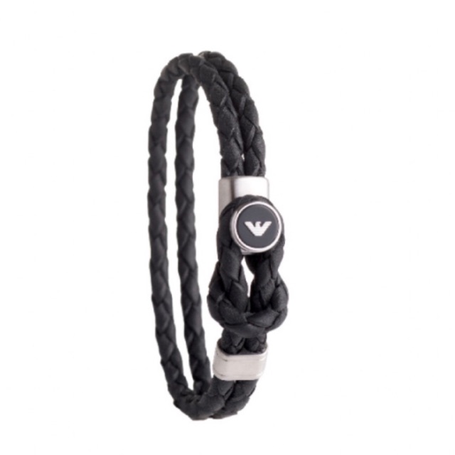 Emporio armani men's hot sale leather bracelet