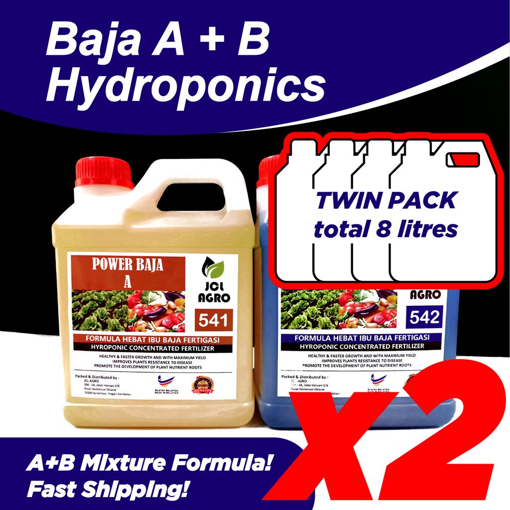 [Twin Pack] Baja AB 4 Litres (Hydroponics Booster/Fertilizer) (4 Litres ...