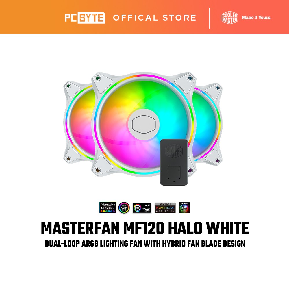 Cooler Master MasterFan MF120 Halo 3in1 Fans Pack With ARGB Controller ...