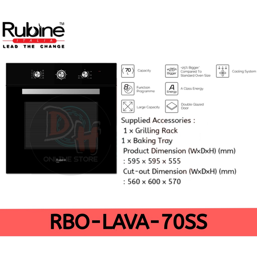 RUBINE BUILTIN OVEN RBOLAVA70SS Shopee Malaysia
