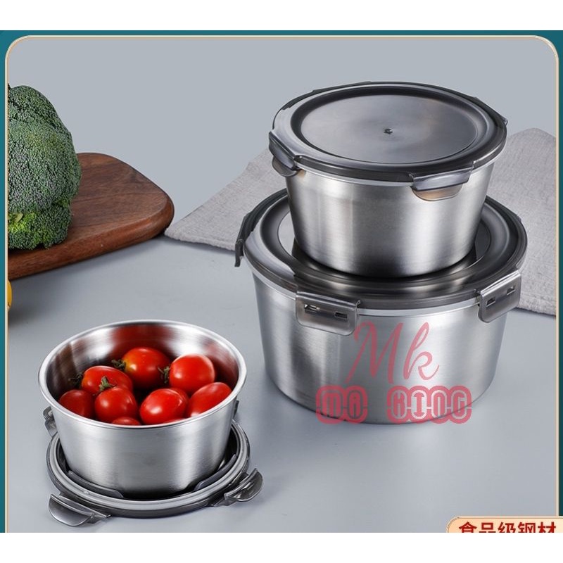 SUS304 Steel Round Shape Lunch Box with Lid/ Microwave heated/ Food ...