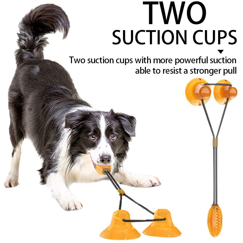 Suction Cup Tug Dog Toy, Dog SelfPlaying Tug of War Pet Molar Bite Toy