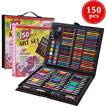 150 Pcs Art Supplies For Kids, Deluxe Kids Art Set For Drawing Painting And  More With Portable Art Box