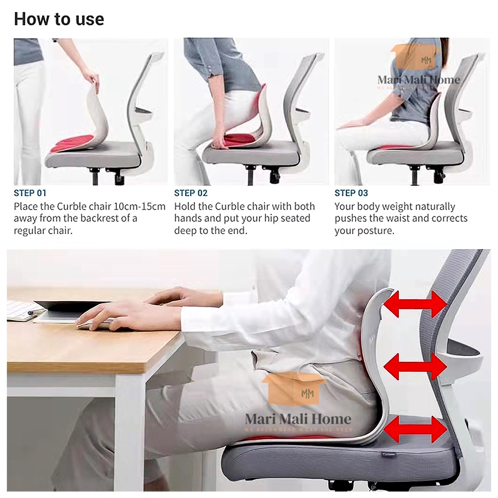 Combi Chair Office， Home Desk Back Cushion Corrector  Stretcher Lumbar  P＿並行輸入品 割引売上