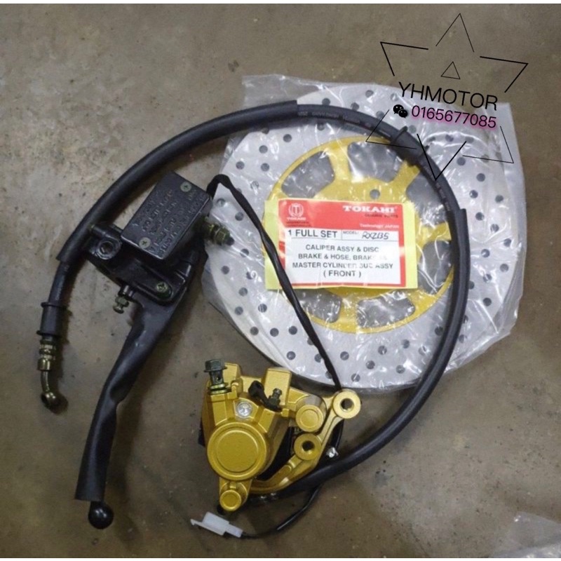 RXZ disc brake depan 4in1 master pump/brake hose/caliper/disc complete ...