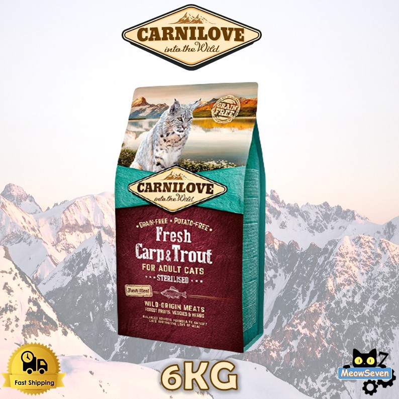 Carnilove Cat Food 6kg (Salmon & Turkey, Duck Pheasant, Carp, Chicken