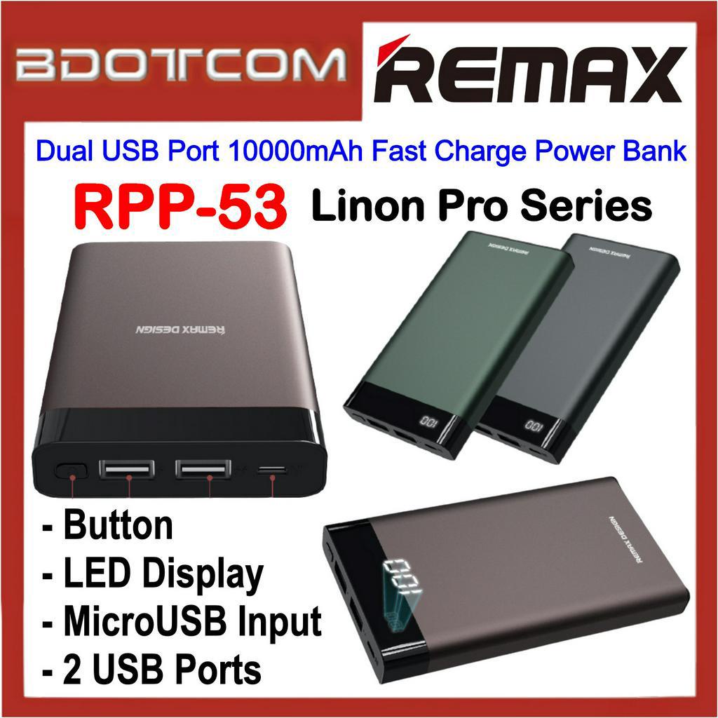 Remax RPP-120 Renor Series Dual USB Ports 10000mAh Fast Charge Power ...