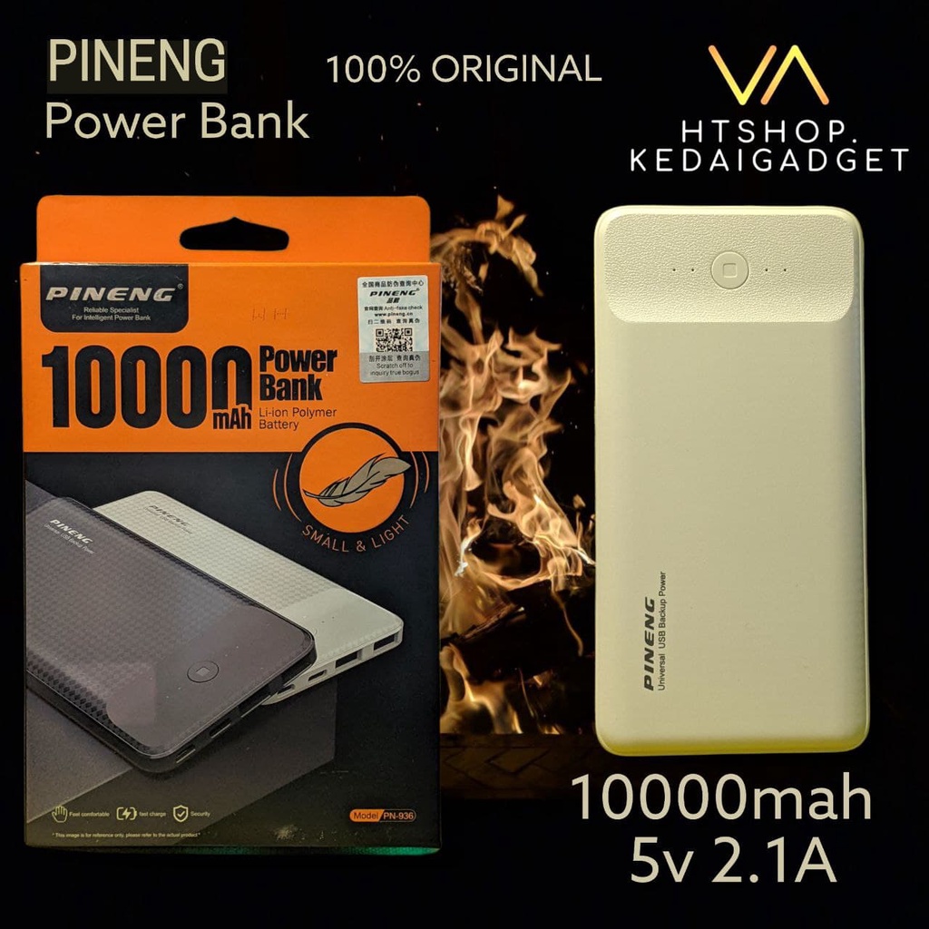 PINENG POWER BANK PN936 10000mah 100 ORIGINAL (UNIVERSAL USB BACKUP POWER) 100 ORIGINAL