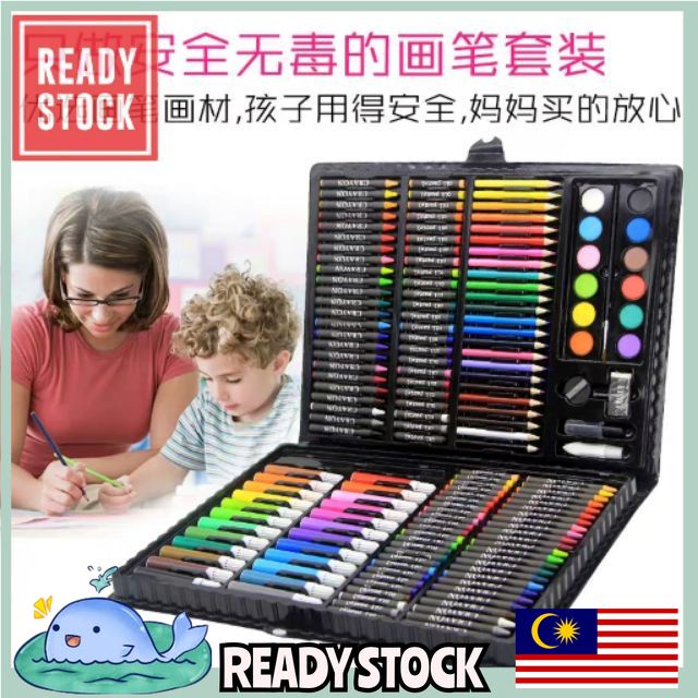 READY STOCK🇲🇾水彩笔安全无毒可水洗儿童水彩画笔套装小学生彩笔颜色