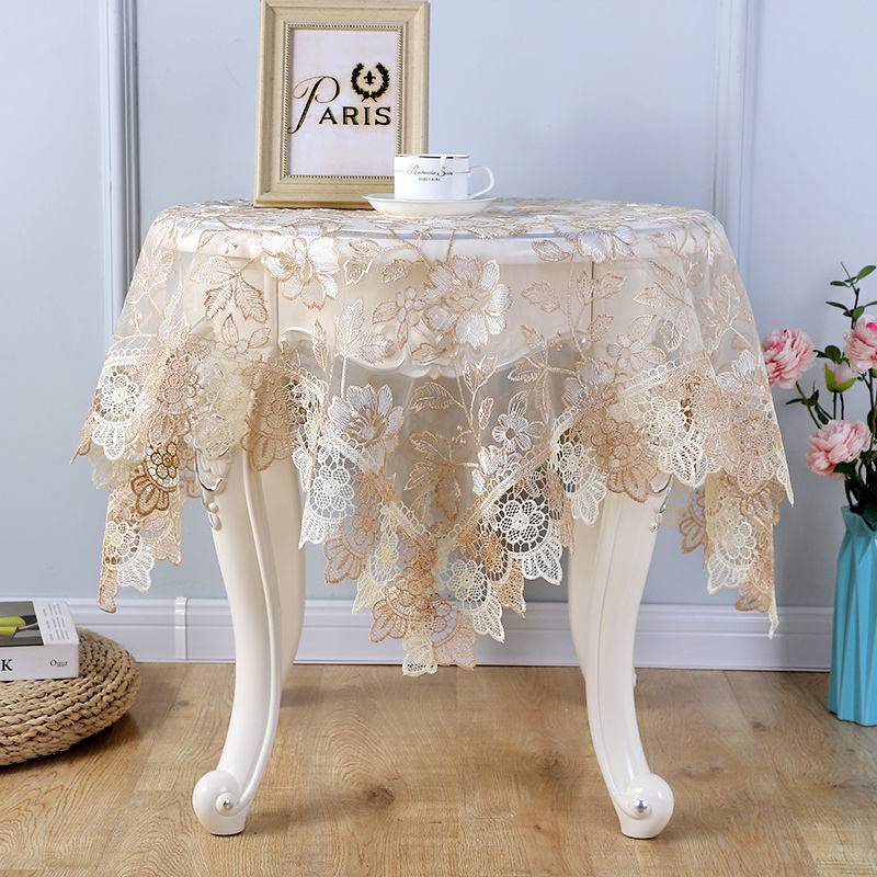 Table Cloth European Style Pastoral Lace Hollow Tablecloth Coffee Table