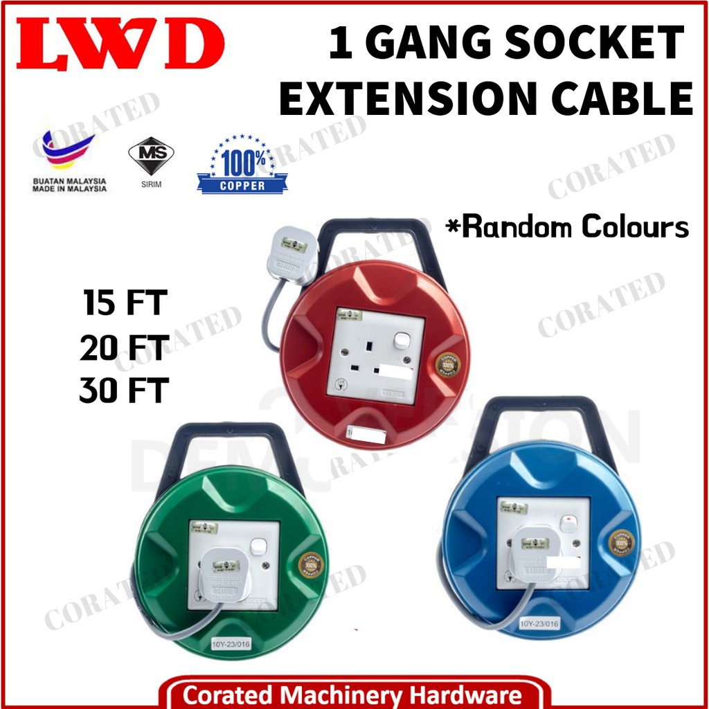 [CORATED] LWD 1 /2 Gang 100 Copper Round Extension Wire Box Cable Reel