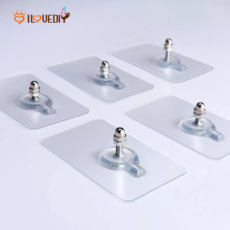 12 Pcs Punch-Free Screw Stickers - Non-Marking Wall Hooks, Invisible Picture Hangers For Kitchen, Bathroom, Holds Up To 3KG