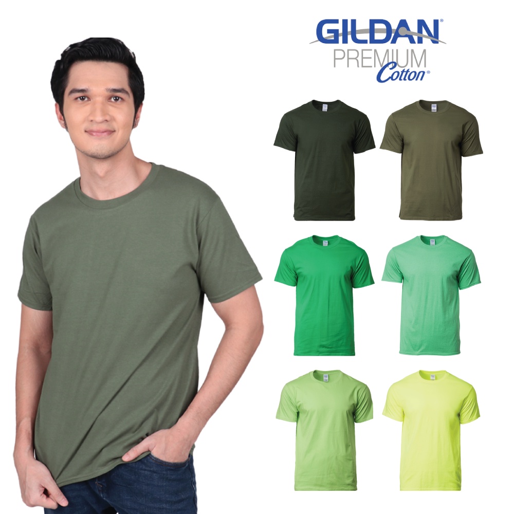 Gildan Premium Cotton 100% Cotton Plain Tshirt Round Neck - Forest ...