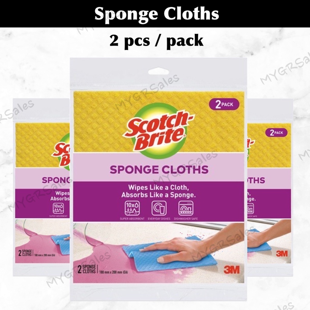 Scotch-Brite Sponge Cloths, 2/Pack