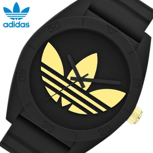 ADIDAS ADH2712 Santiago XL Black Dial Black Rubber Strap Unisex Quartz Watch Black Gold Shopee Malaysia