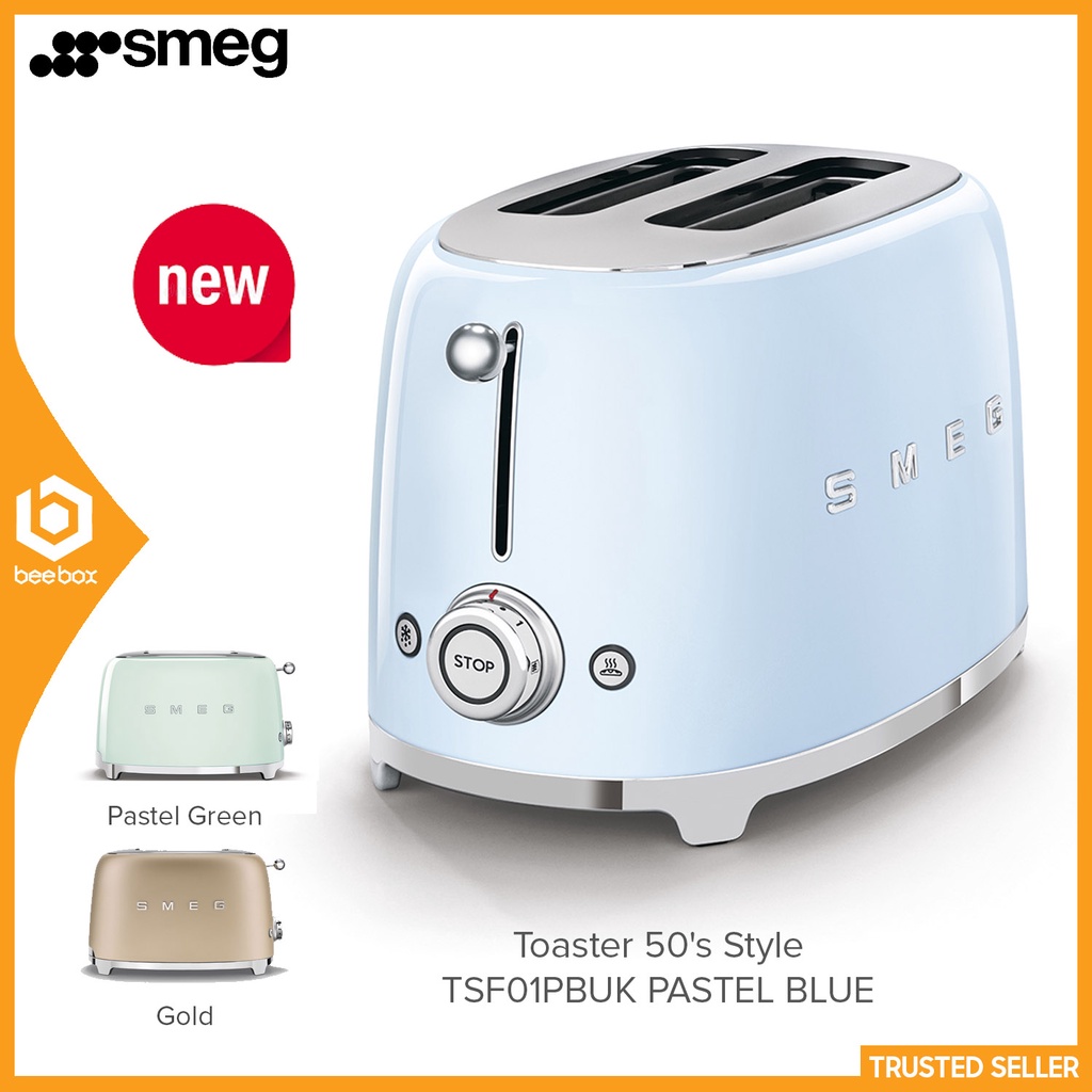 SMEG TSF01 50's Style 2 Slices Bread Toaster 950W TSF01CHMUK (Gold