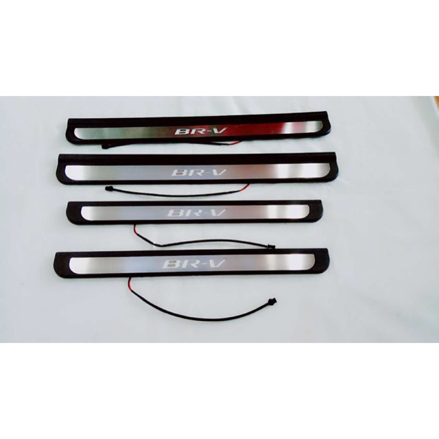 Honda BRV 20172020 Black Chrome Stainless Steel Blue LED Car Door Side