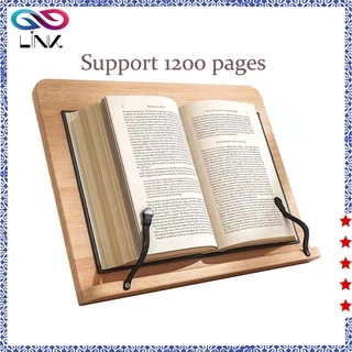 Adjustable Wooden Book Stand - Desktop Reading Holder For Books, Table – More Angle - View #3