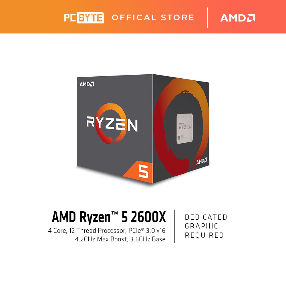 AMD Ryzen 5 2600x 6 Cores 3.6GHz Processor With Wraith Spire