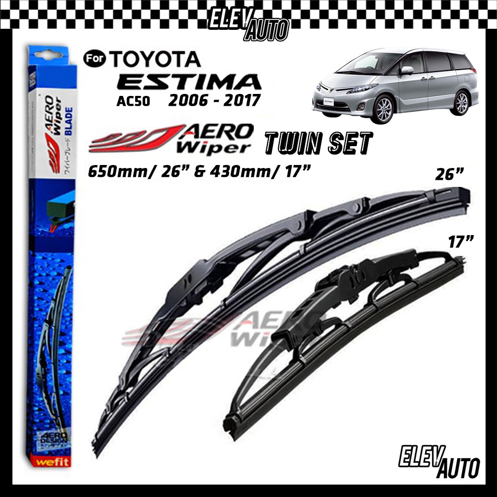 Toyota Estima AC50 20062017 AERO Twin Set Wiper Blade VALUE Pack (17