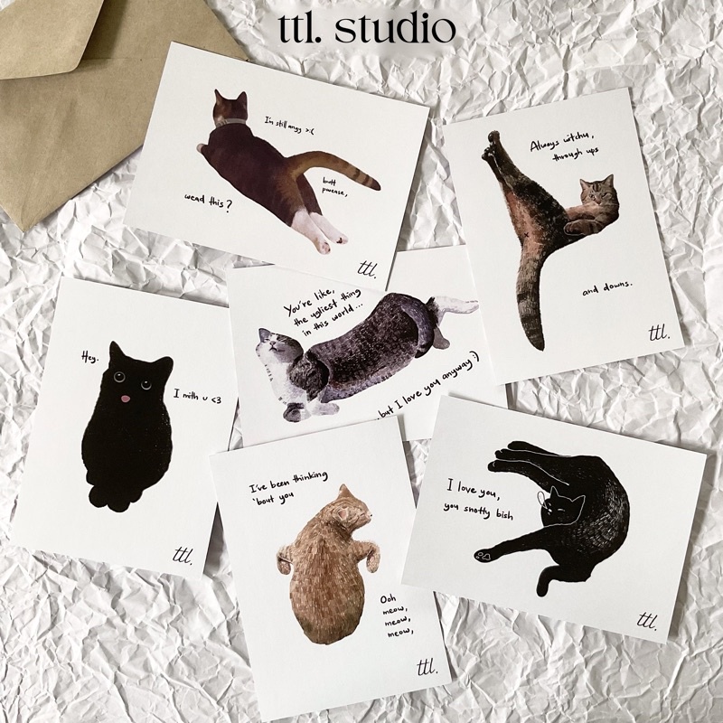 Real Cat-Phrases Postcard Series - A6 size [ttl. studio] | Shopee Malaysia