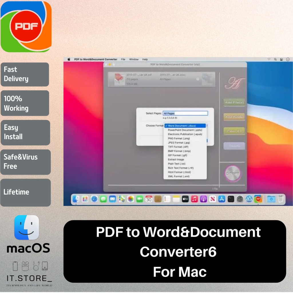 PDF to Word&Document Converter 6 Lifetime for Intel and M1 Chip Apple
