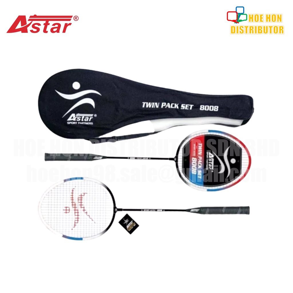 Astar Sport Badminton Racket Twin Pack Raket 8008 2pcs / Set (With Racket Bag Holder) Shopee